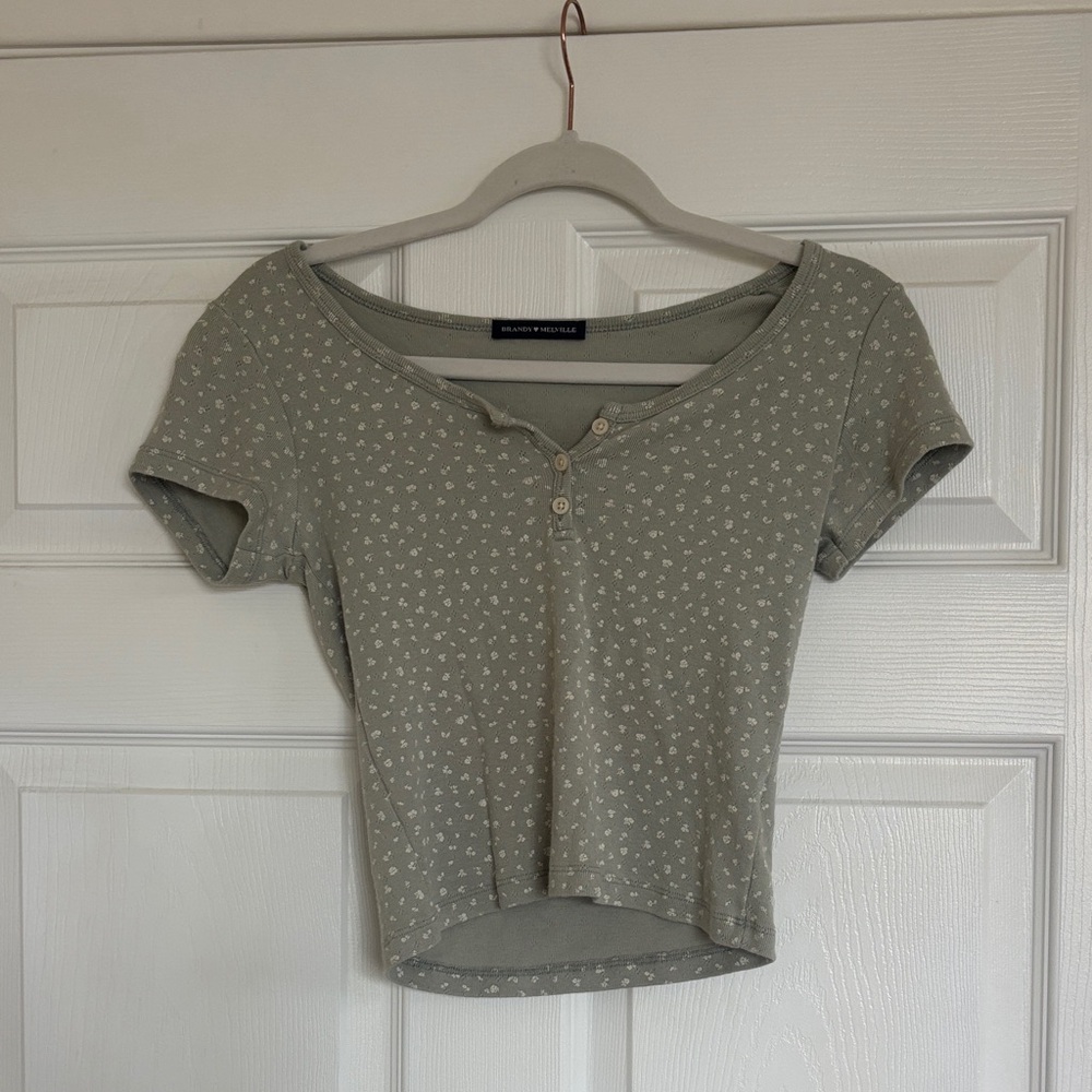 Brandy Melville Sage Button-Up Top